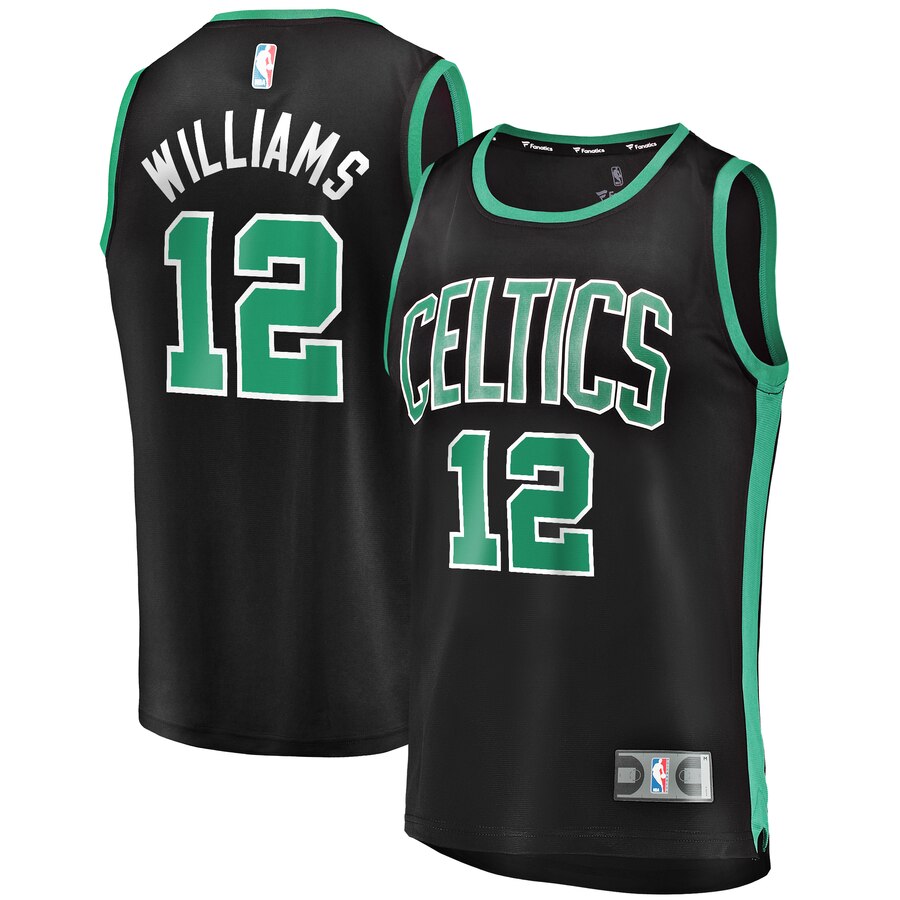 Men's Boston Celtics Grant Williams #12 Fast Break Fanatics Branded Statement Edition Replica Player Black Jersey 2401JZGV